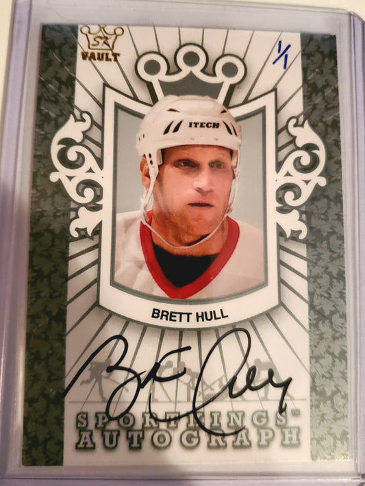 Sportkings Vault Silver Brett Hull Autograph Error Card