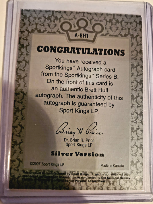 Sportkings Vault Silver Brett Hull Autograph Error Card