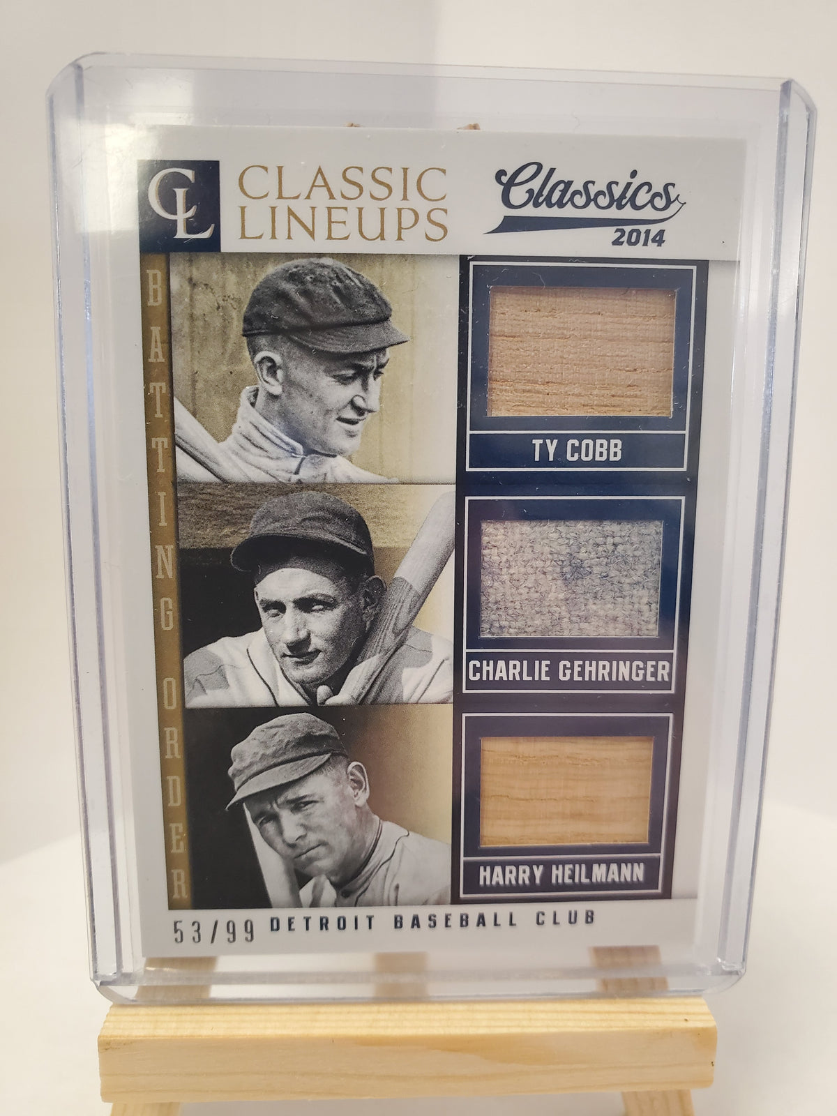 Cobb Gehringer Heilmann Triple Relic Card