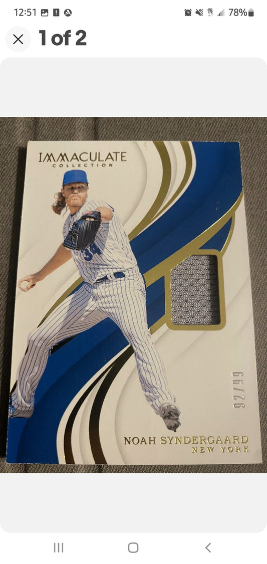 Panini Immaculate Noah Syndergaard Relic